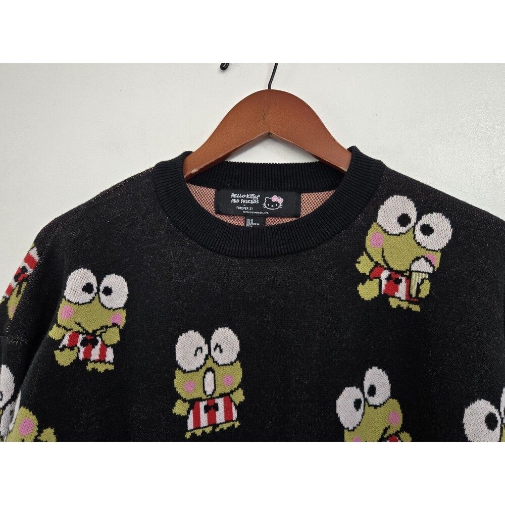 Hello Kitty and Friends x Forever 21 Sweater Womens M Keroppi Crewneck Frog - Picture 2 of 7